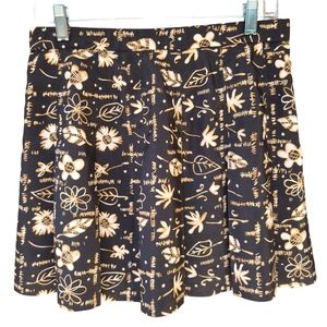 Vintage Lily's of Beverly Hills Black Print Skirt Size 12